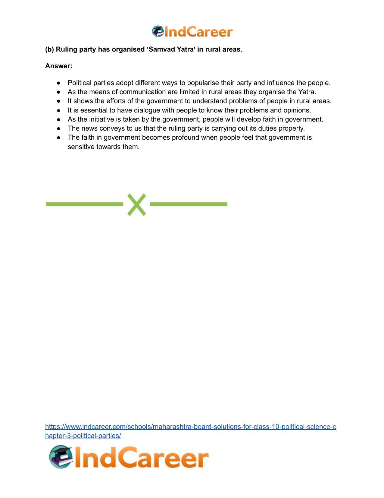 Maharashtra Board Solutions for Class 10- Political Science: Chapter 3- Political Parties - Page 23