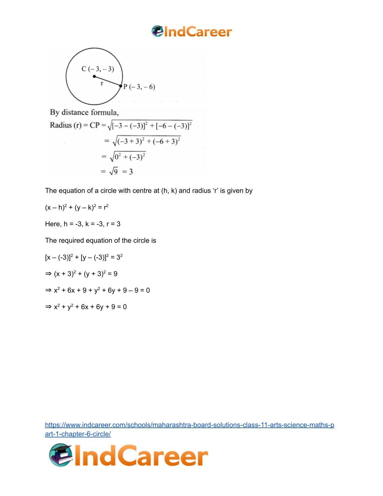 Maharashtra Board Solutions Class 11-Arts & Science Maths (Part 1): Chapter 6- Circle - Page 4