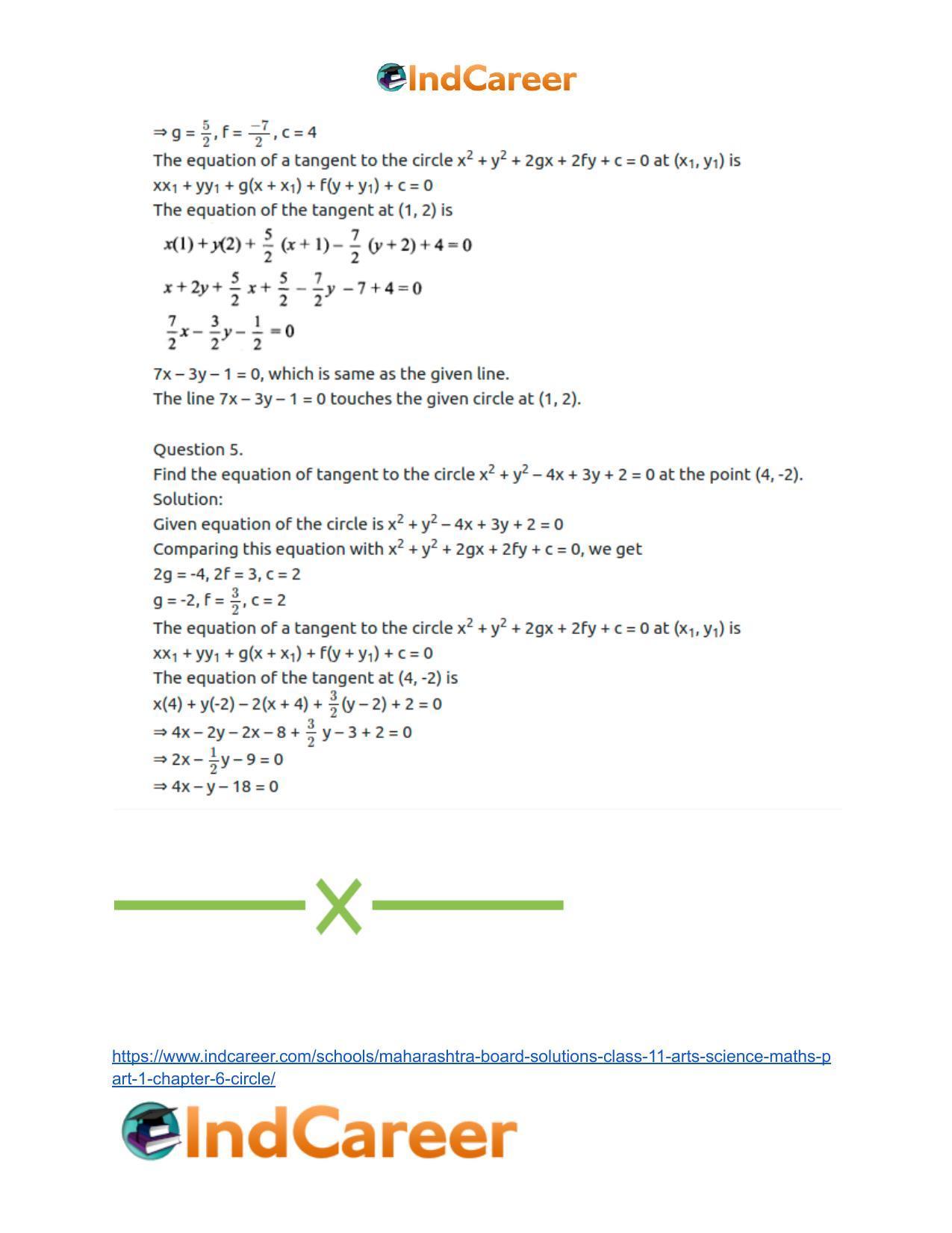 Maharashtra Board Solutions Class 11-Arts & Science Maths (Part 1): Chapter 6- Circle - Page 28