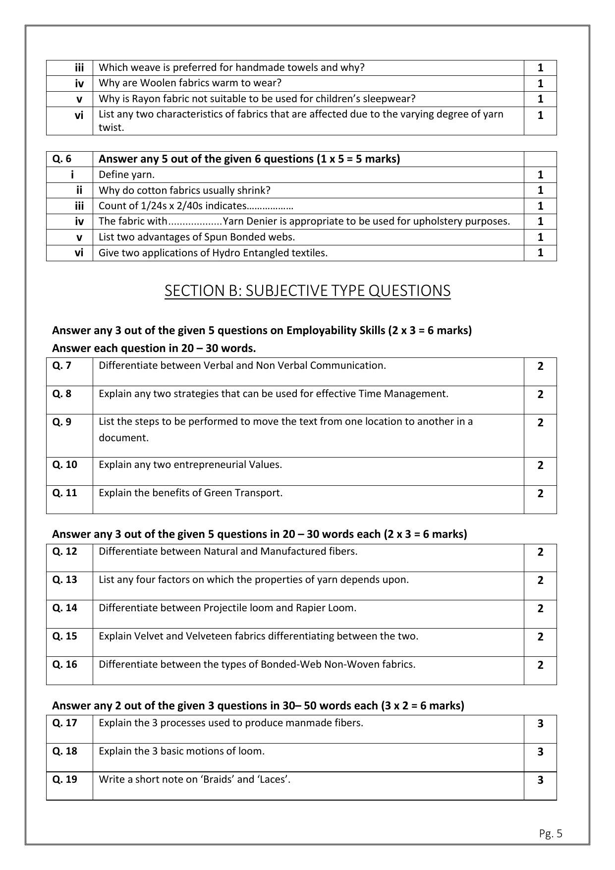 CBSE Class 11: Textile Design 2025 Sample Paper - Page 5