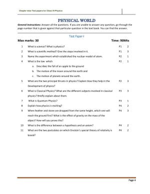 CBSE Worksheets for Class 11 Physics Physical World Assignment 1