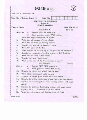 AP Inter 2nd Year Light_Motor Vehicles-II (old) March-2020-Vocational Question Paper