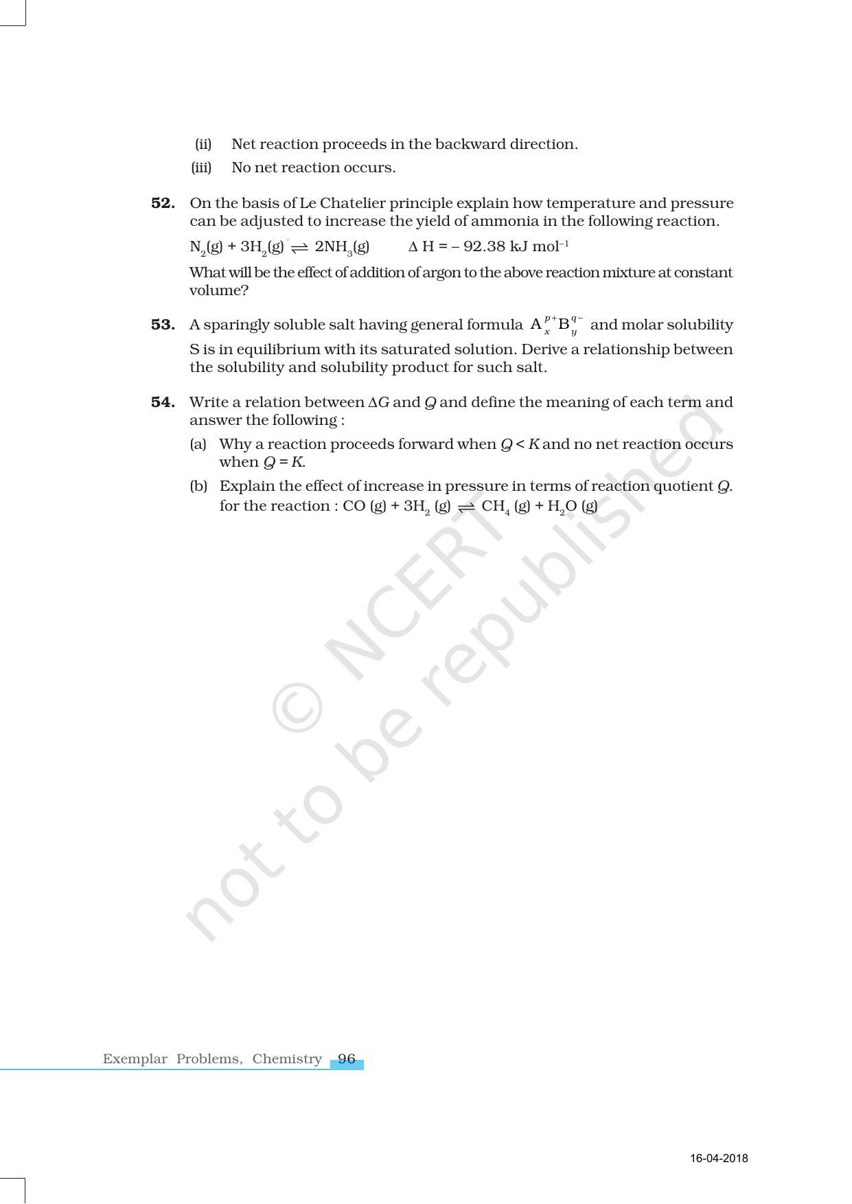NCERT Exemplar Book for Class 11 Chemistry: Chapter 7 Equilibrium - Page 11
