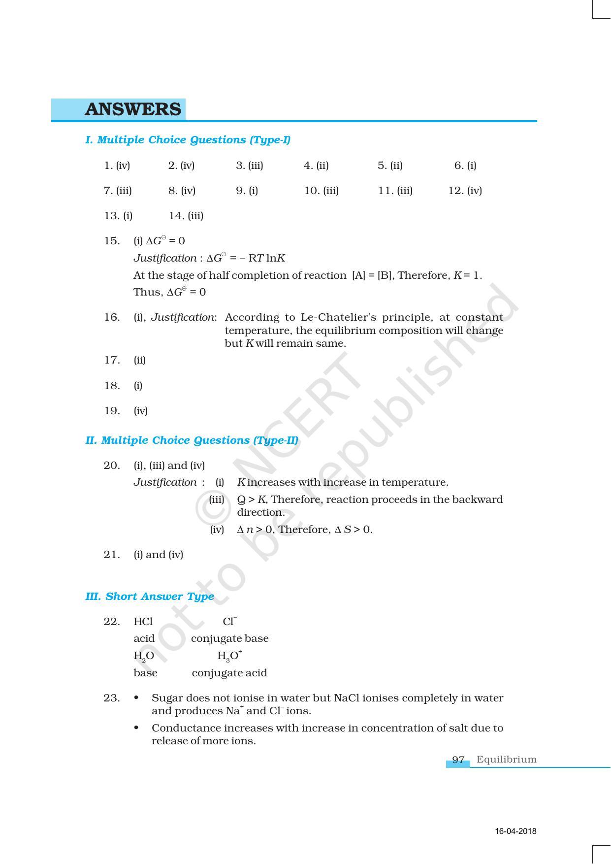 NCERT Exemplar Book for Class 11 Chemistry: Chapter 7 Equilibrium - Page 12