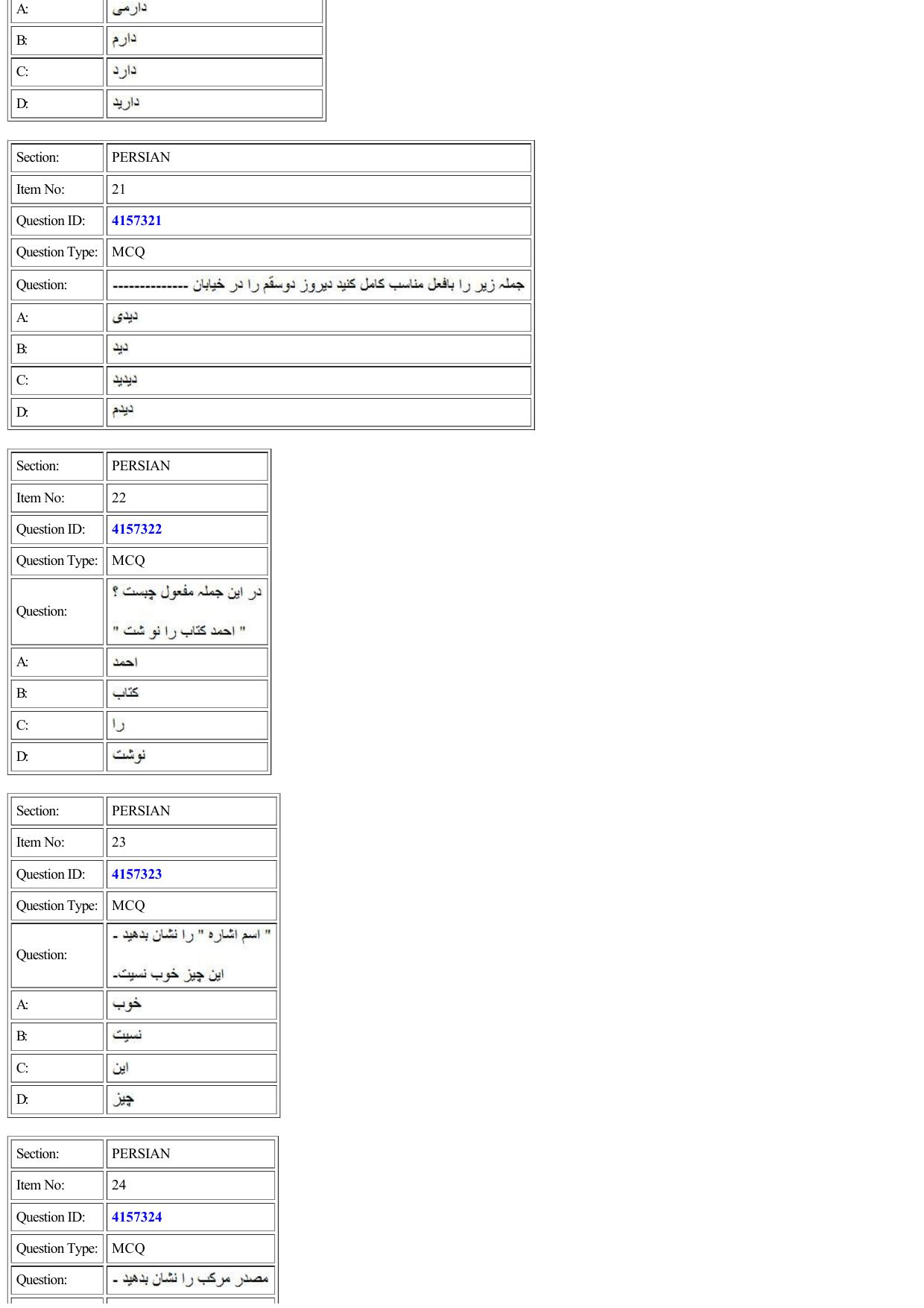 CUET 2022 Question Paper of Persian - Page 9