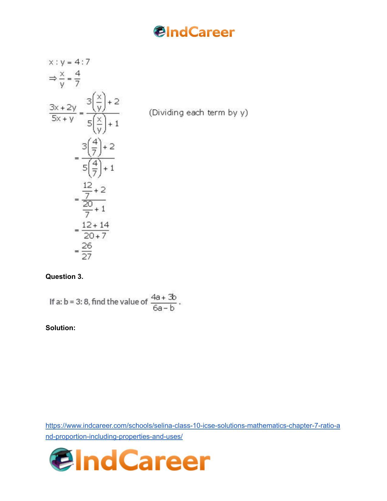 Selina Class 10 ICSE Solutions Mathematics : Chapter 7 - Ratio and Proportion (Including Properties and Uses) - Page 4