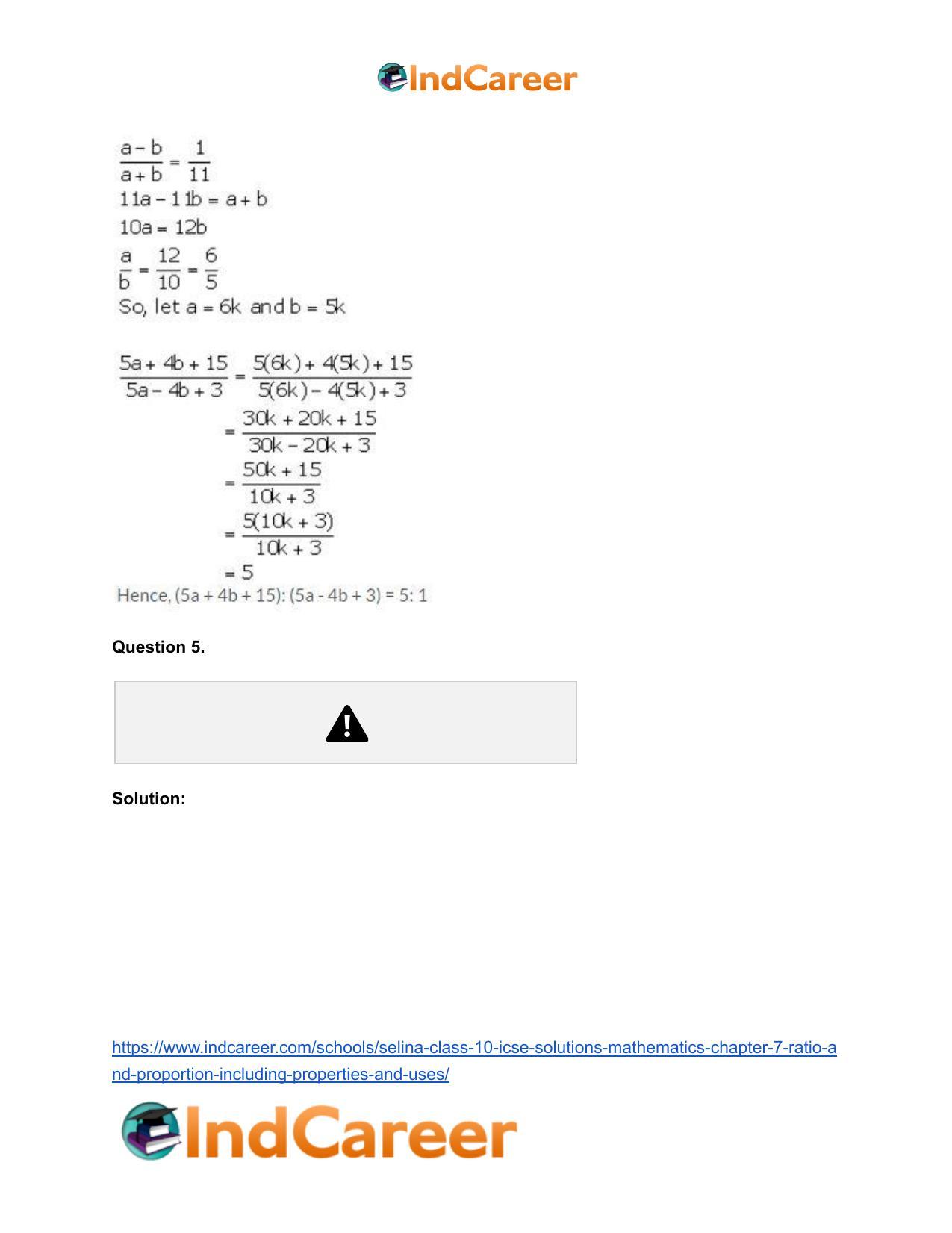 Selina Class 10 ICSE Solutions Mathematics : Chapter 7 - Ratio and Proportion (Including Properties and Uses) - Page 6