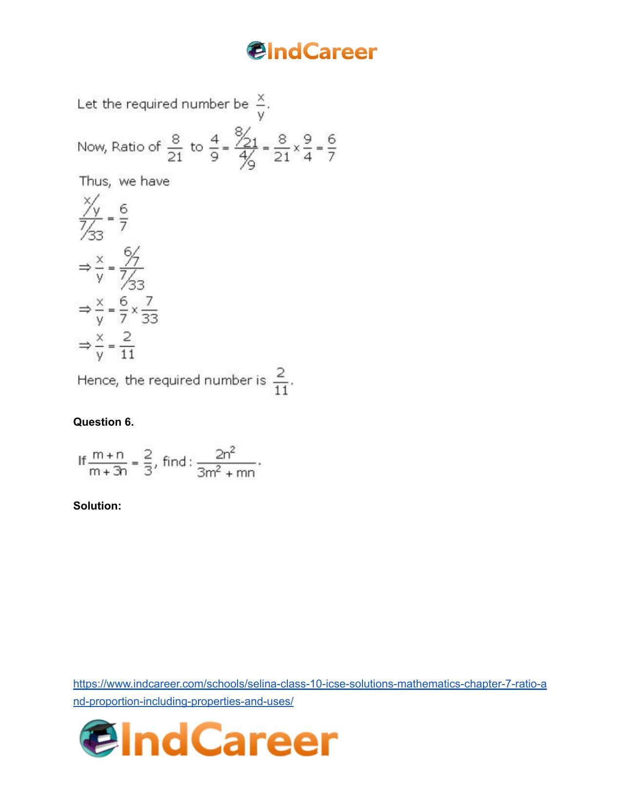 Selina Class 10 ICSE Solutions Mathematics : Chapter 7 - Ratio and Proportion (Including Properties and Uses) - Page 7