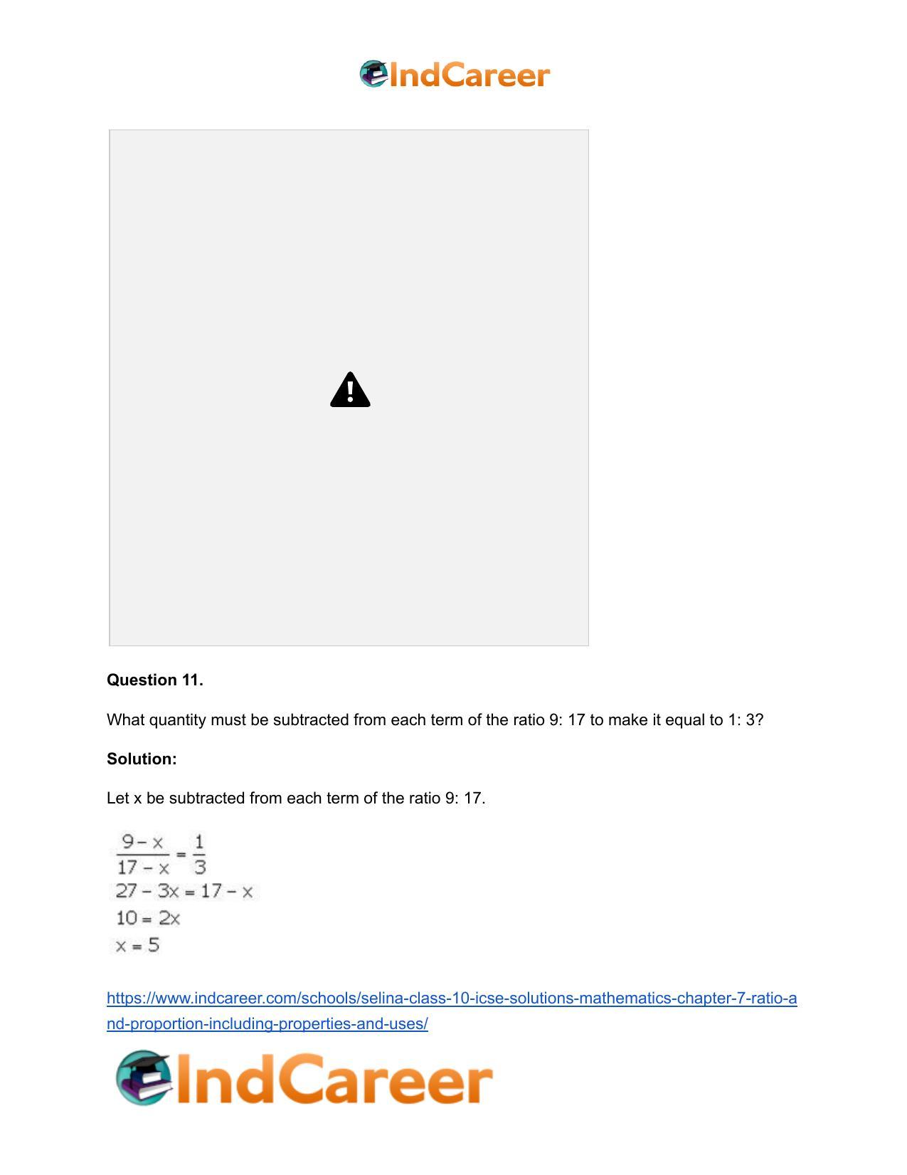 Selina Class 10 ICSE Solutions Mathematics : Chapter 7 - Ratio and Proportion (Including Properties and Uses) - Page 11