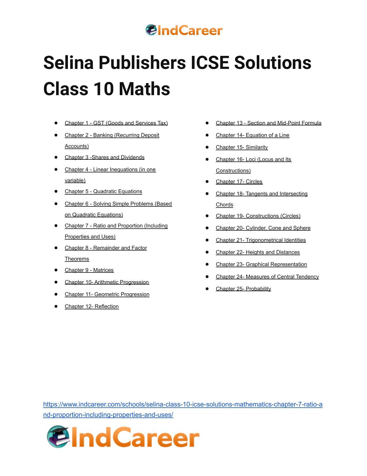 Selina Class 10 ICSE Solutions Mathematics : Chapter 7 - Ratio and Proportion (Including Properties and Uses) - Page 15