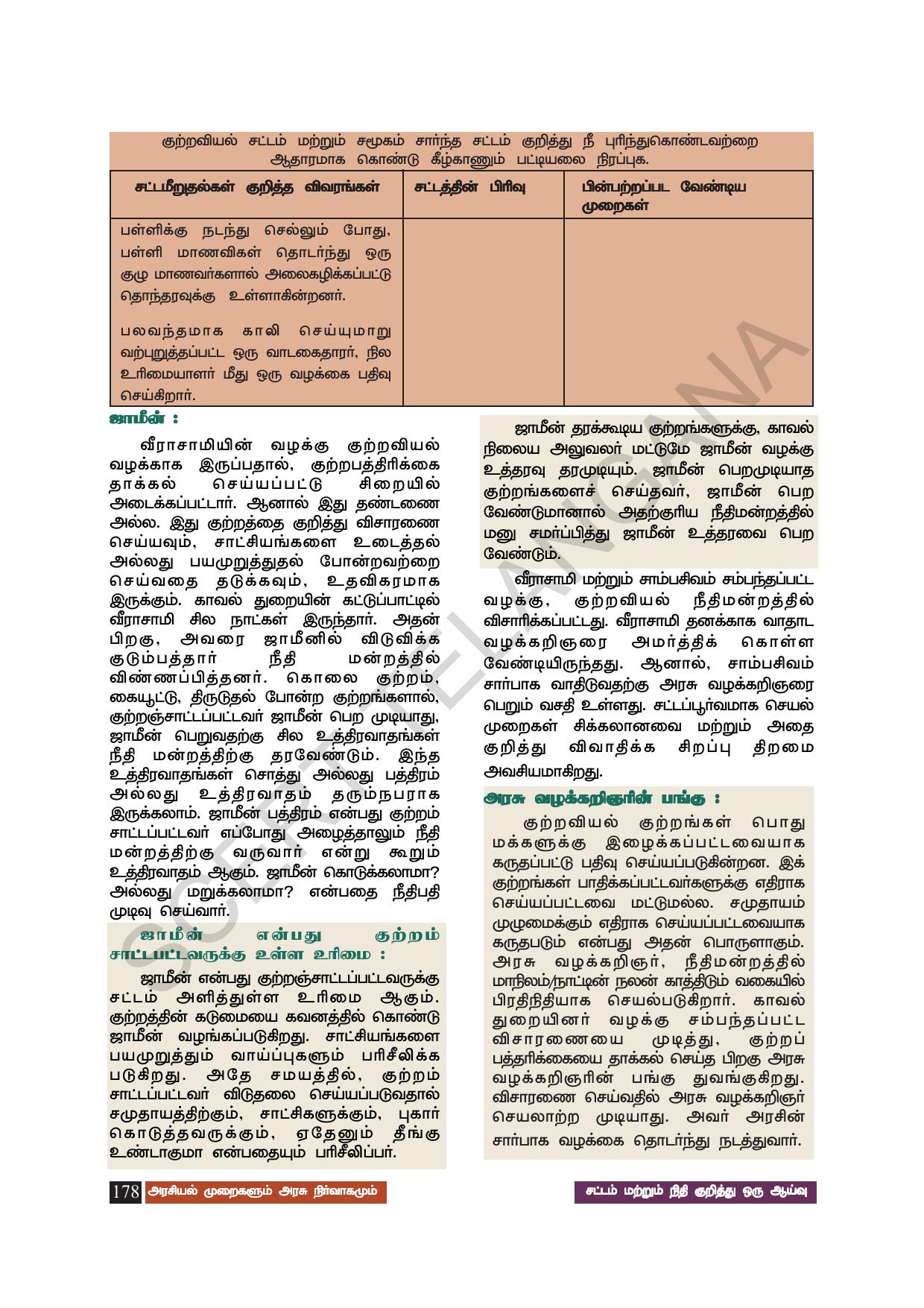 TS SCERT Class 8 Social Science (Tamil Medium) Text Book - Page 188