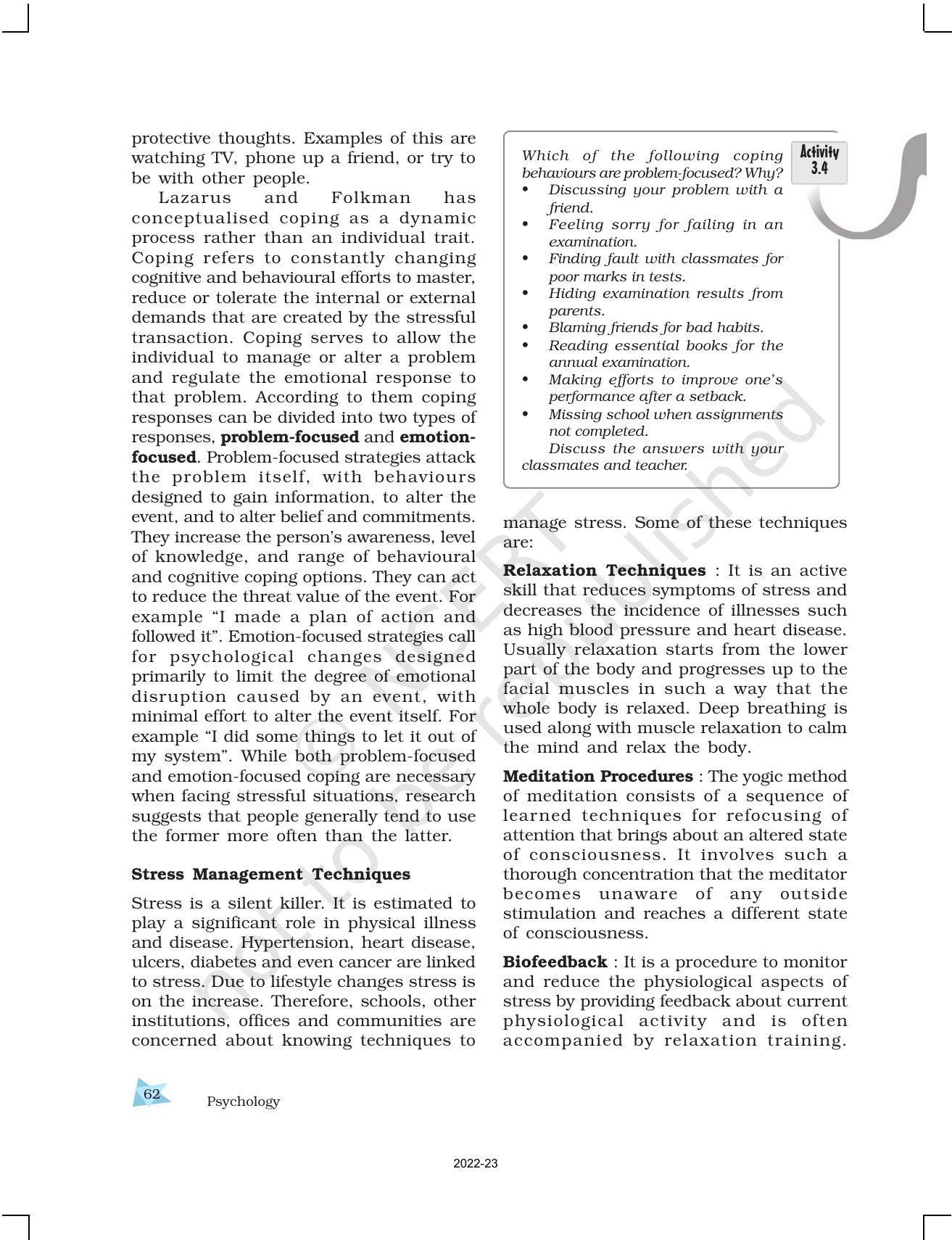 NCERT Book for Class 12 Psychology Chapter 3 Meeting Life Challenges - Page 13