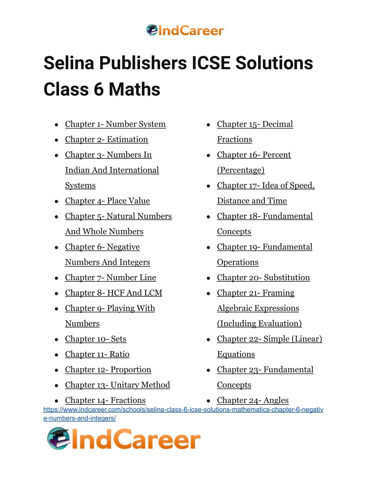 Selina Class 6 ICSE Solutions Mathematics : Chapter 6- Negative Numbers And Integers - Page 11