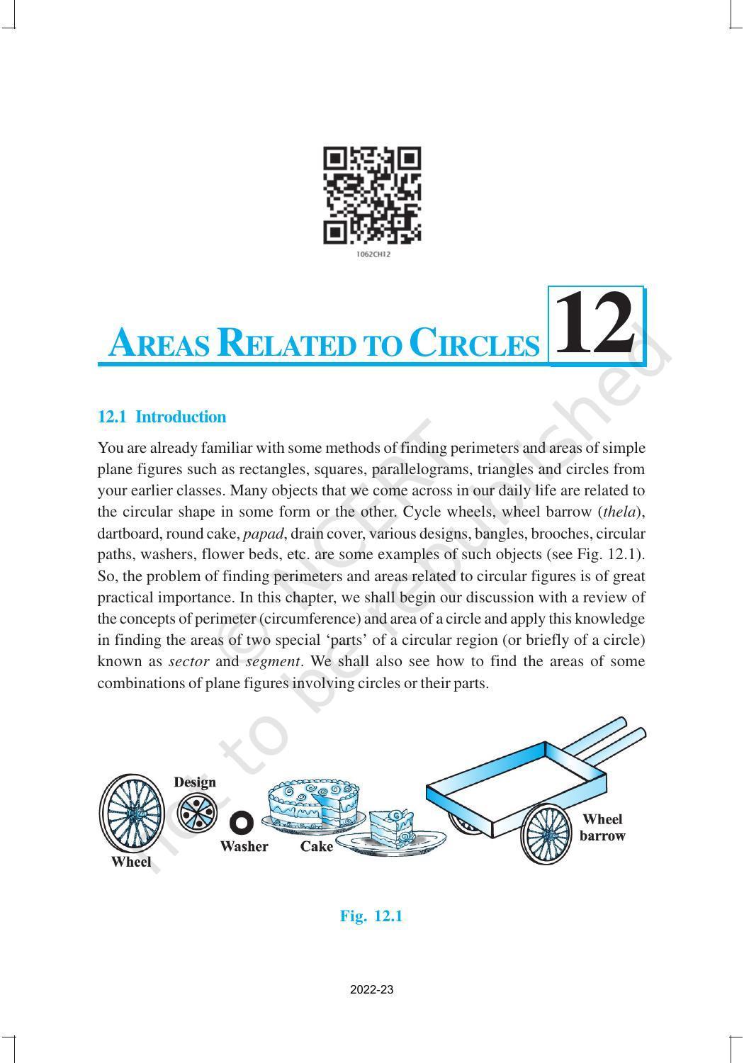 NCERT Book for Class 10 Maths Chapter 12 Area Related to Circles - Page 1