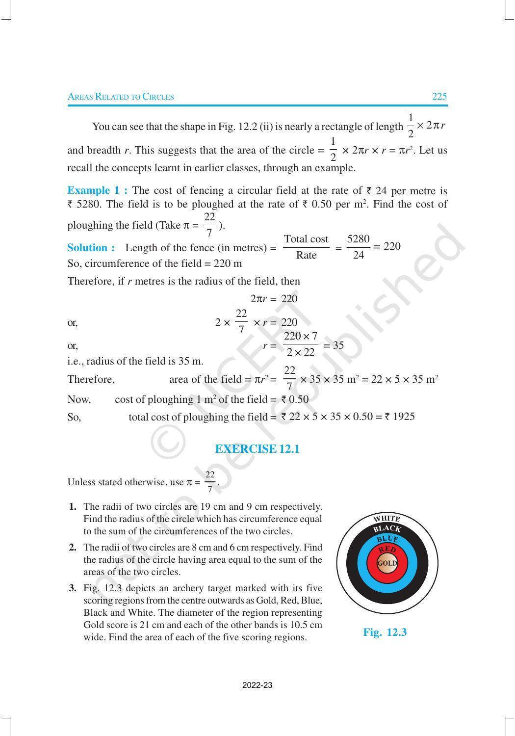 NCERT Book for Class 10 Maths Chapter 12 Area Related to Circles - Page 3