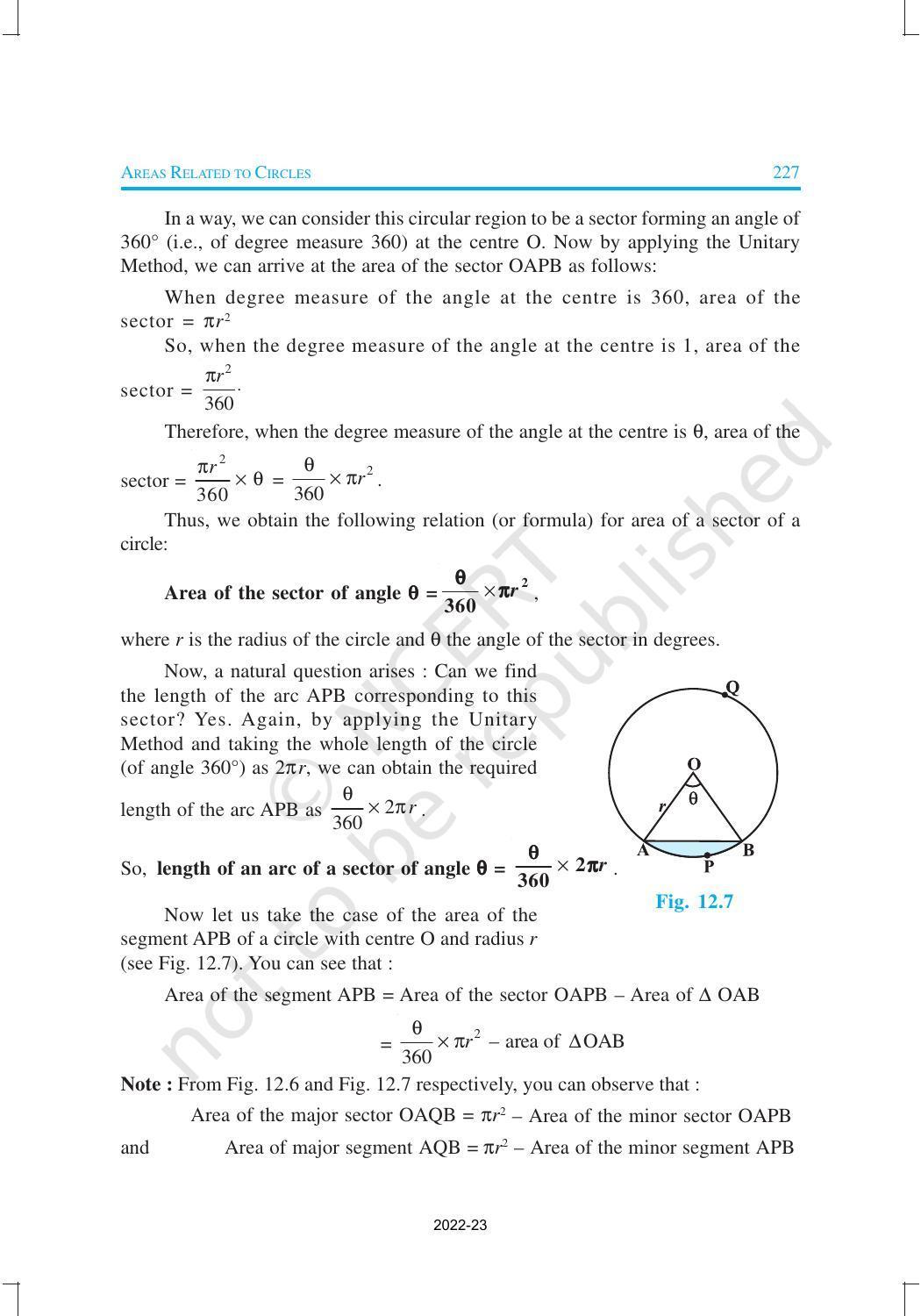 NCERT Book for Class 10 Maths Chapter 12 Area Related to Circles - Page 5
