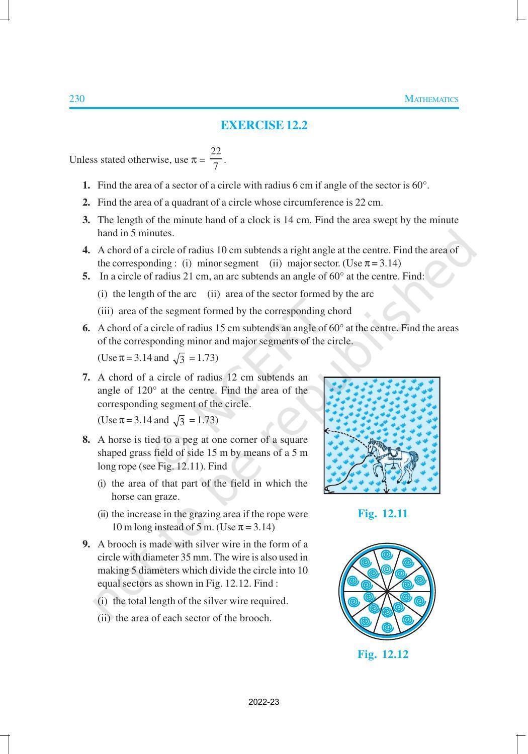 NCERT Book for Class 10 Maths Chapter 12 Area Related to Circles - Page 8