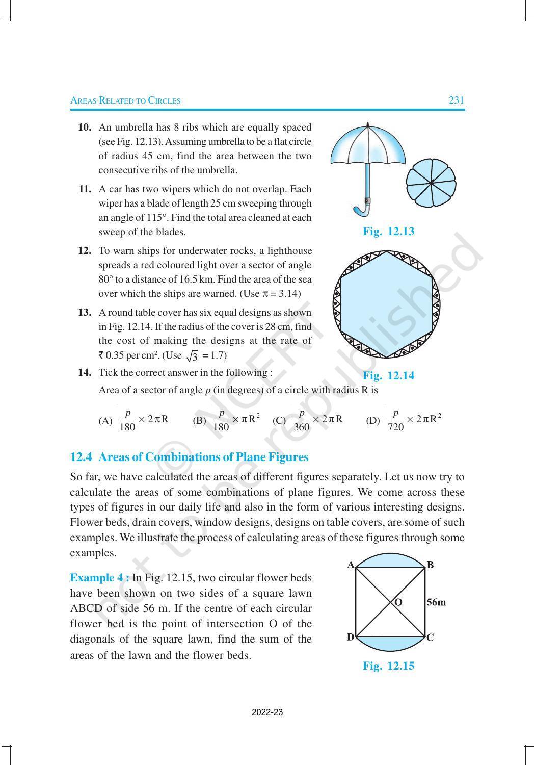 NCERT Book for Class 10 Maths Chapter 12 Area Related to Circles - Page 9