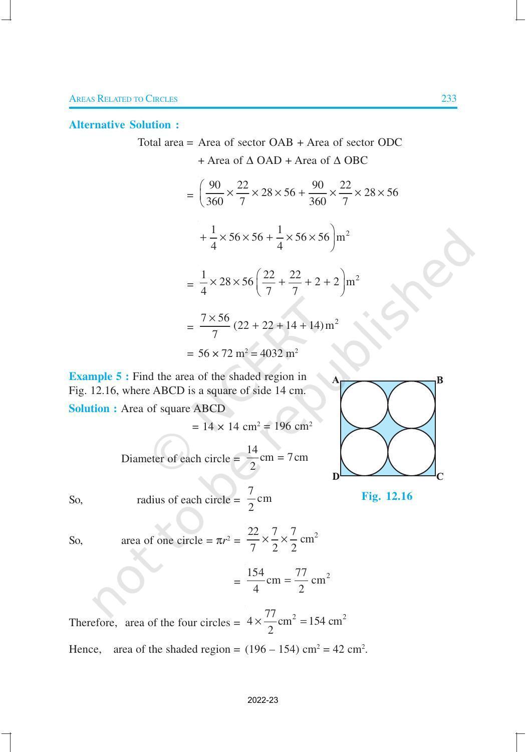 NCERT Book for Class 10 Maths Chapter 12 Area Related to Circles - Page 11