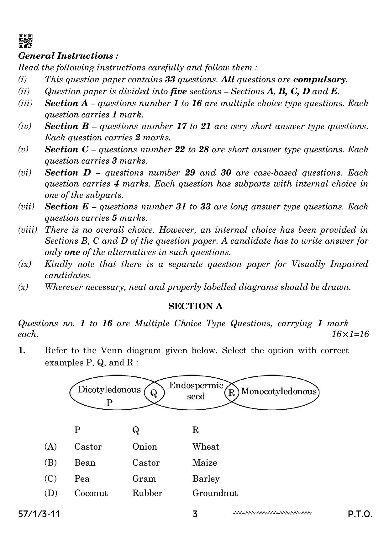 CBSE Class 12 57 1 3 Biology 2024 Question Paper - Page 3