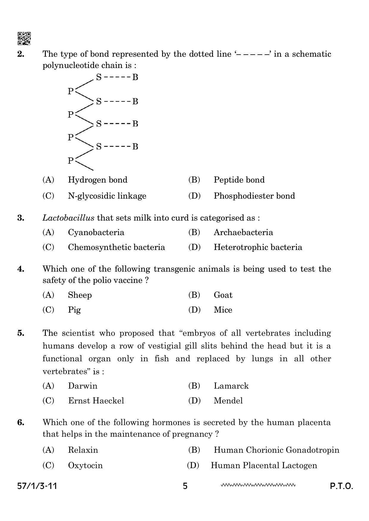 CBSE Class 12 57 1 3 Biology 2024 Question Paper - Page 5