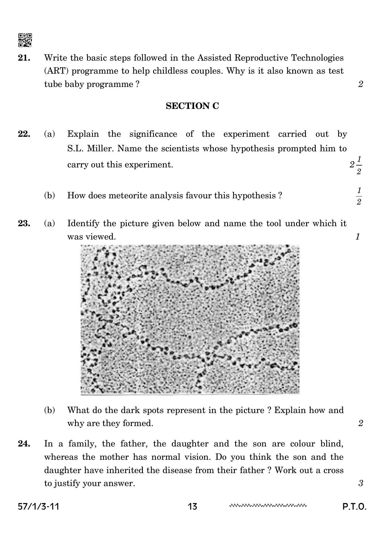 CBSE Class 12 57 1 3 Biology 2024 Question Paper - Page 13