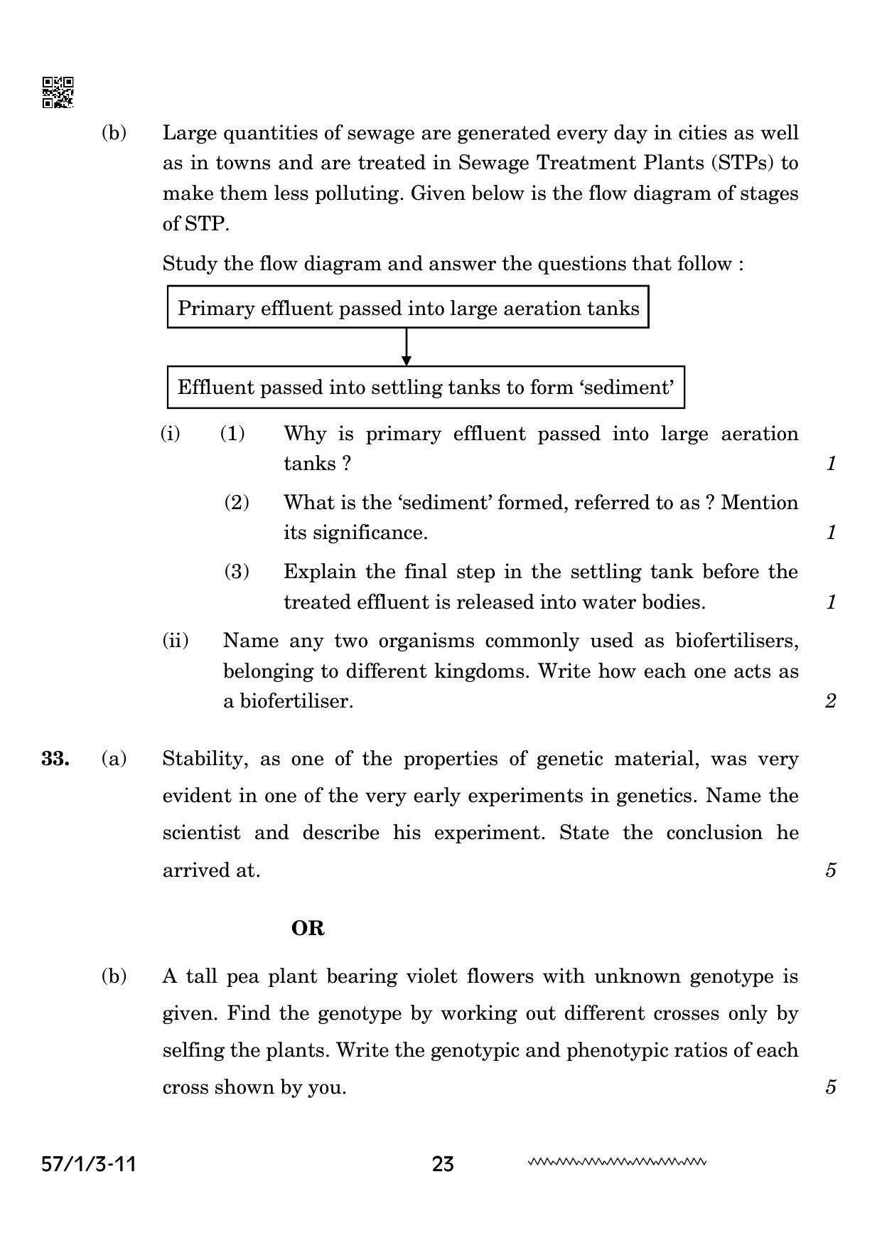 CBSE Class 12 57 1 3 Biology 2024 Question Paper - Page 23