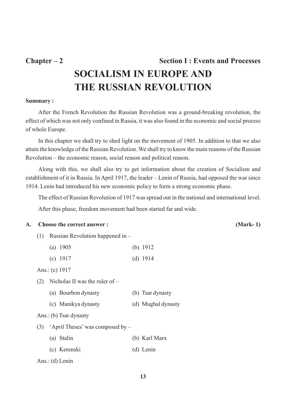Tripura Board Class 9 Social Science English Version Workbooks - Page 13