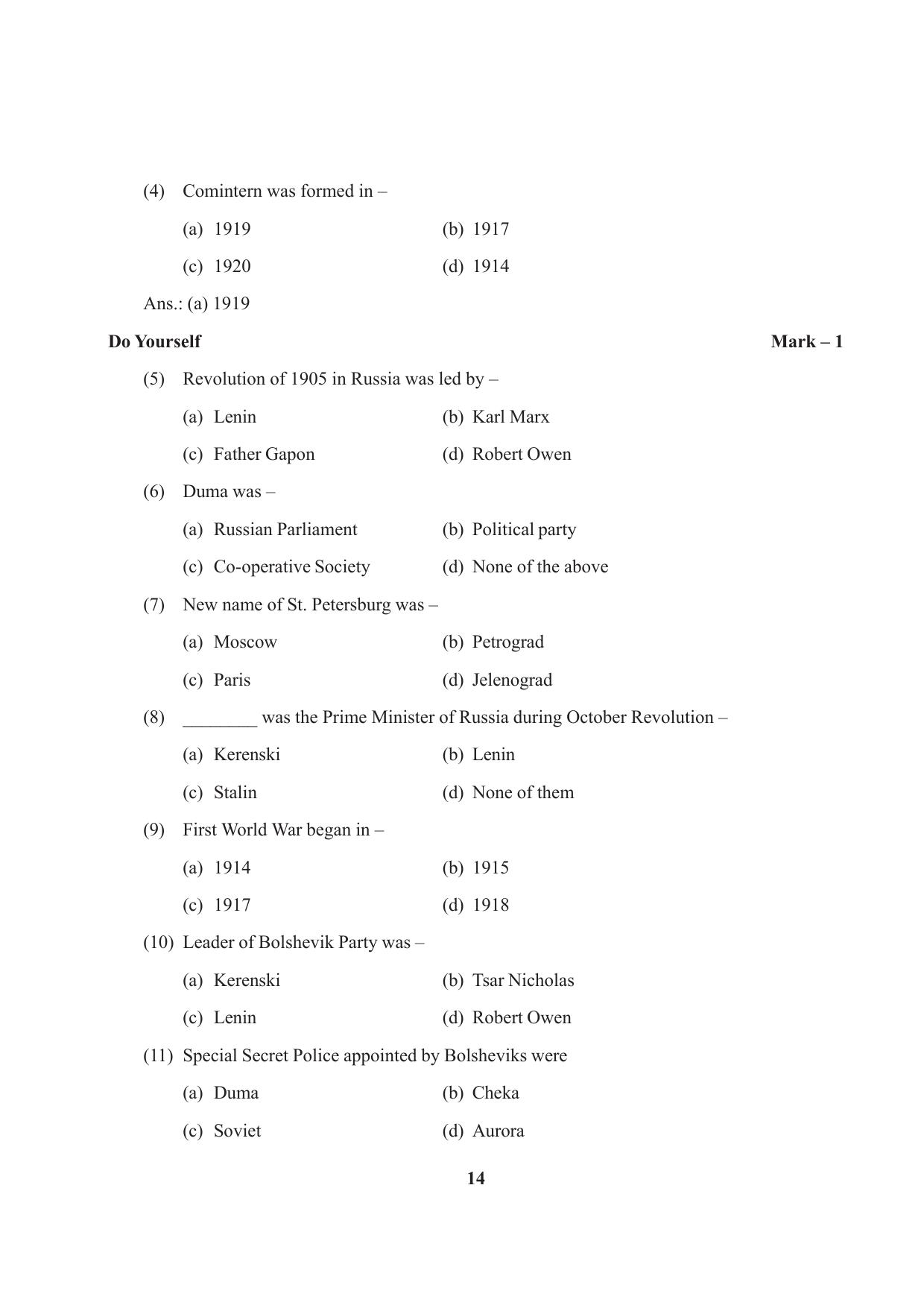 Tripura Board Class 9 Social Science English Version Workbooks - Page 14