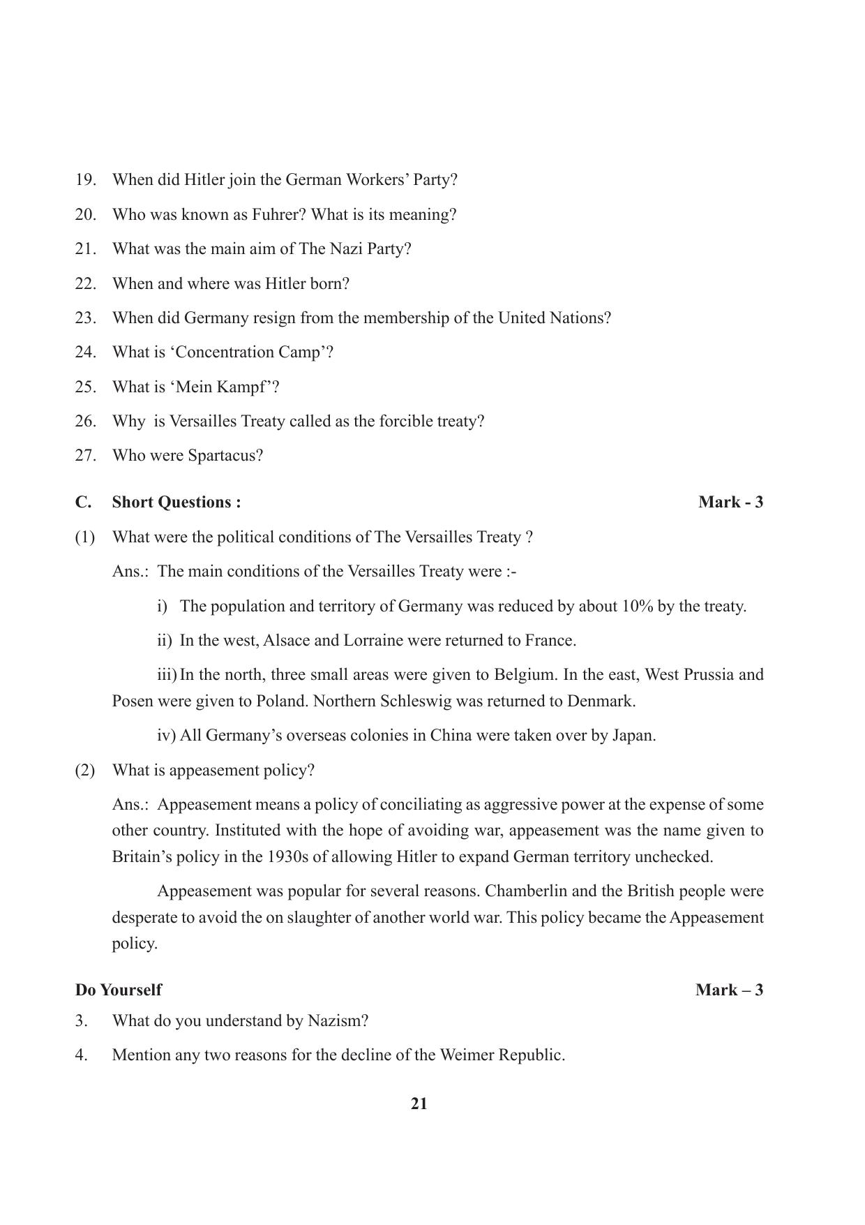 Tripura Board Class 9 Social Science English Version Workbooks - Page 21