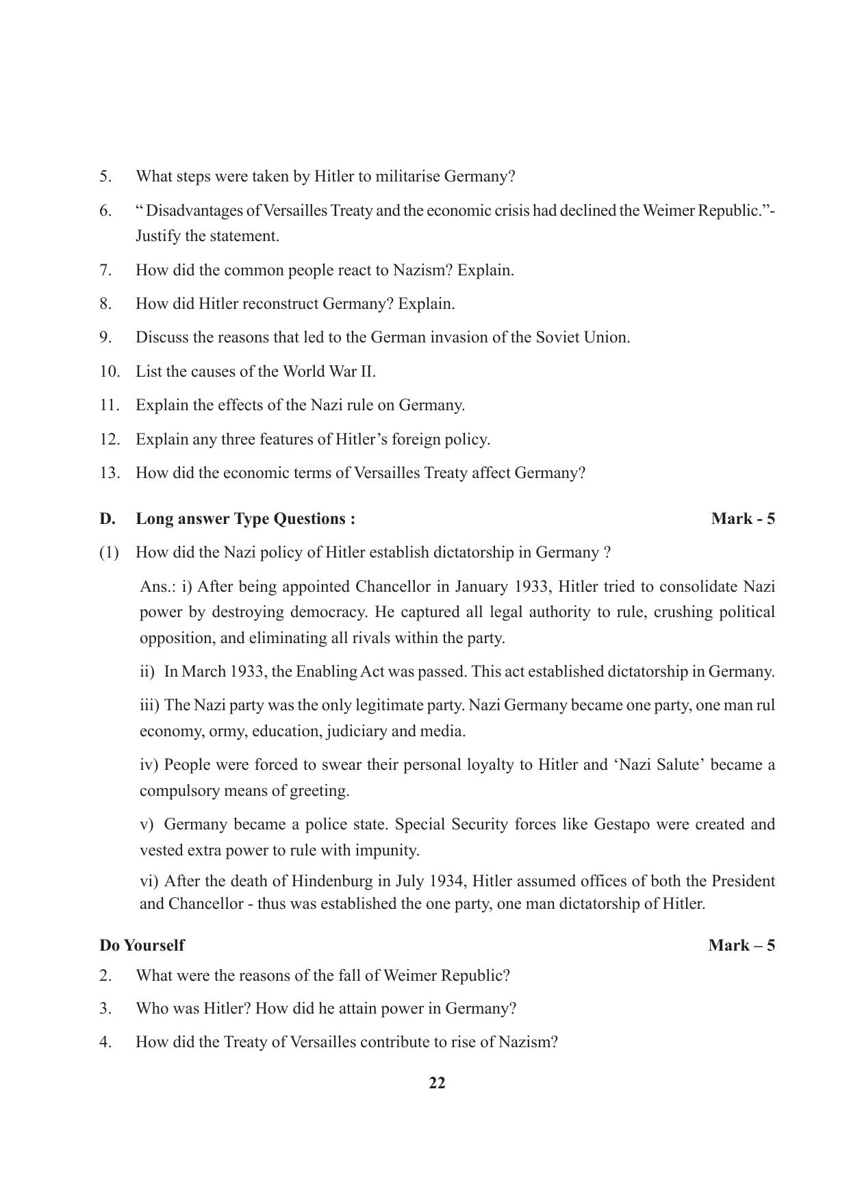 Tripura Board Class 9 Social Science English Version Workbooks - Page 22