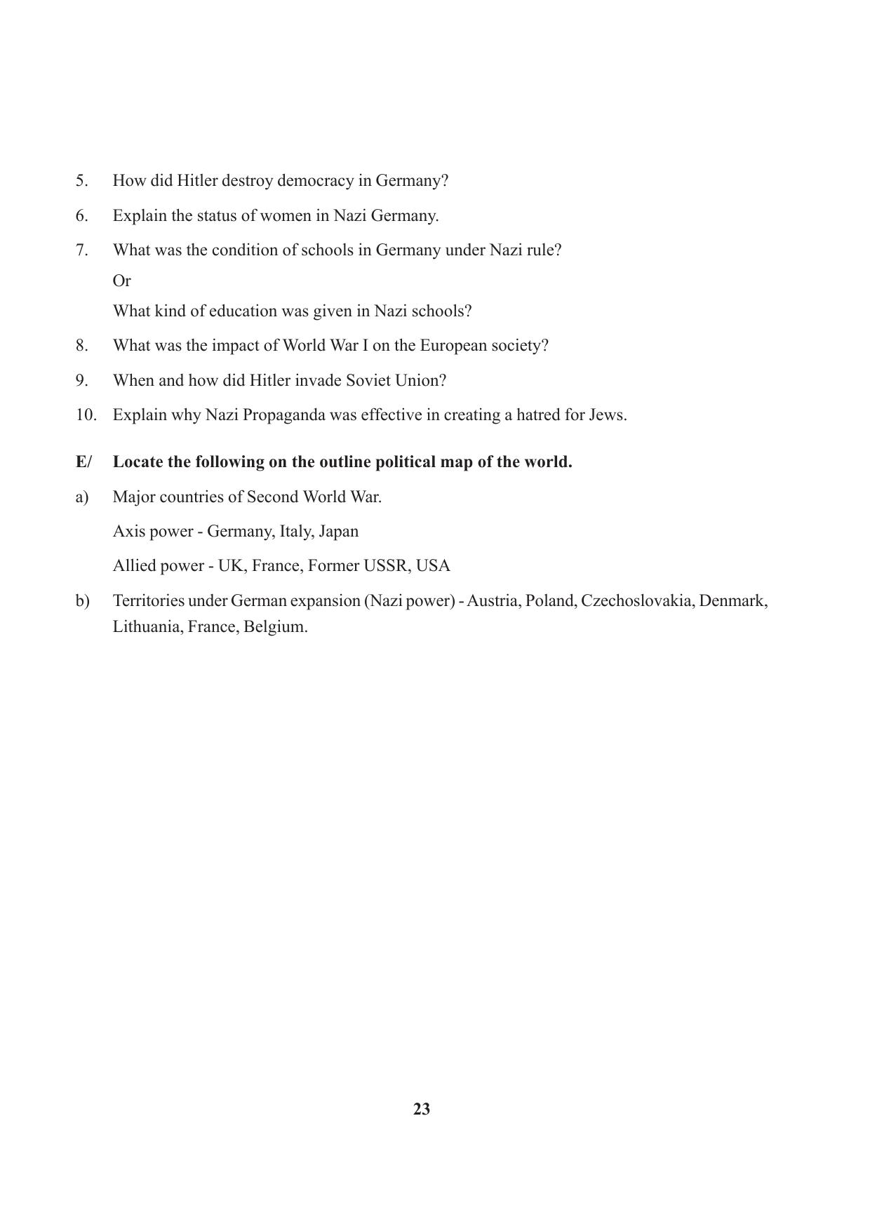 Tripura Board Class 9 Social Science English Version Workbooks - Page 23