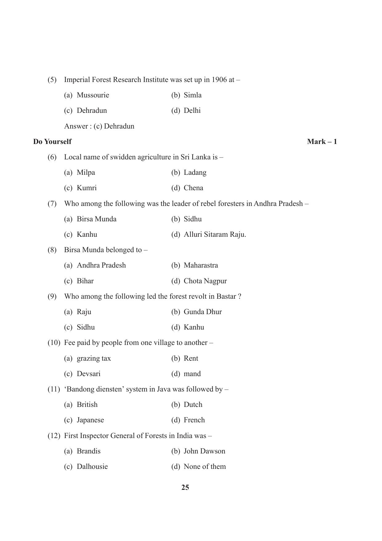 Tripura Board Class 9 Social Science English Version Workbooks - Page 25