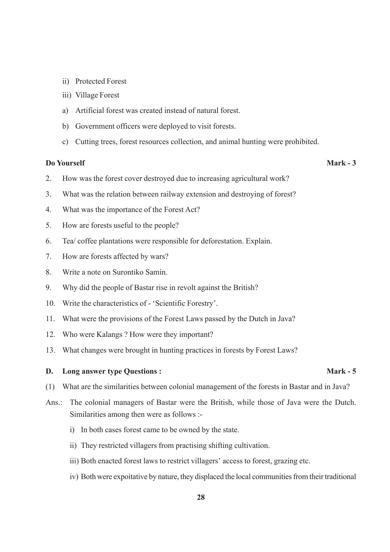 Tripura Board Class 9 Social Science English Version Workbooks - Page 28
