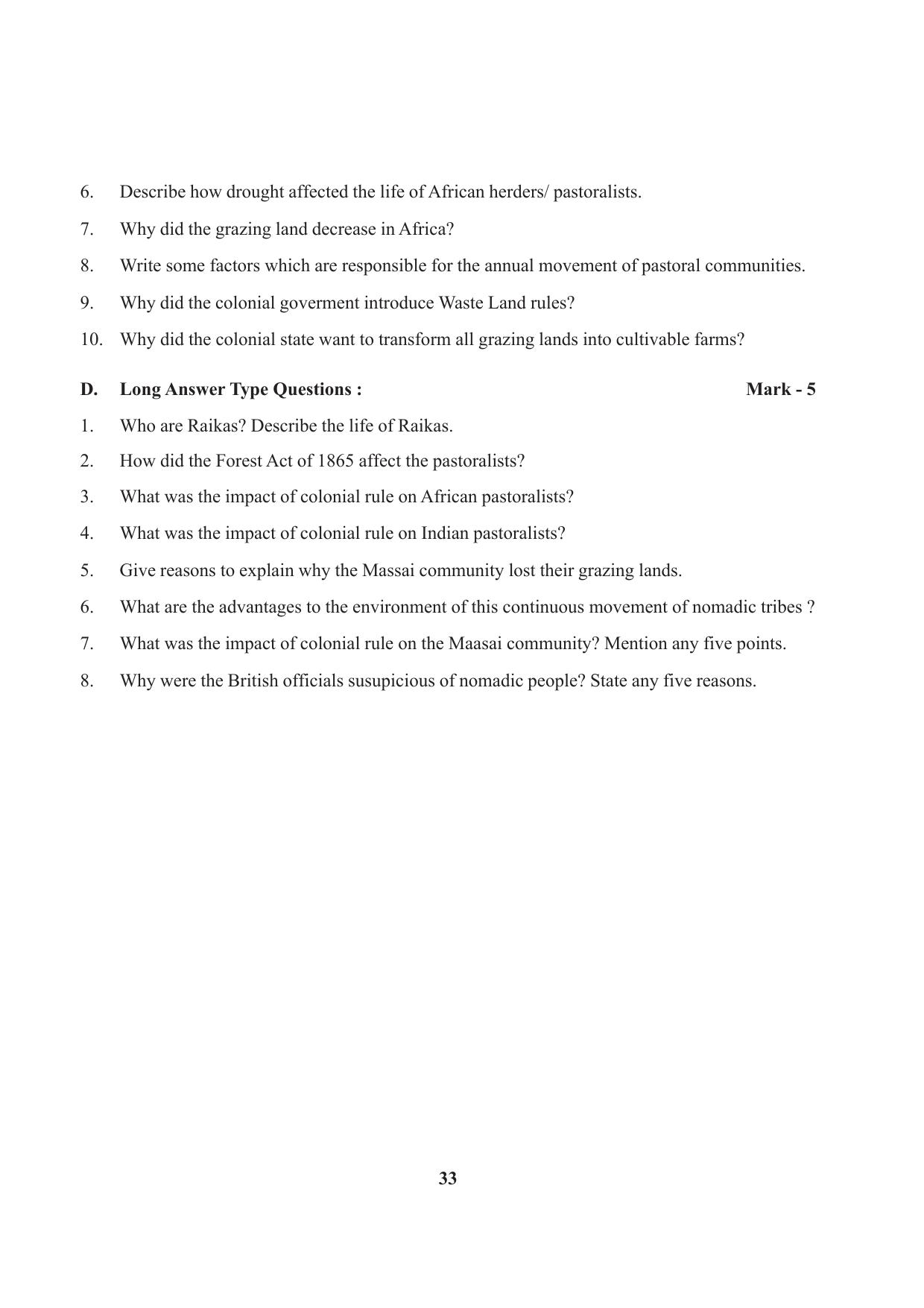 Tripura Board Class 9 Social Science English Version Workbooks - Page 33