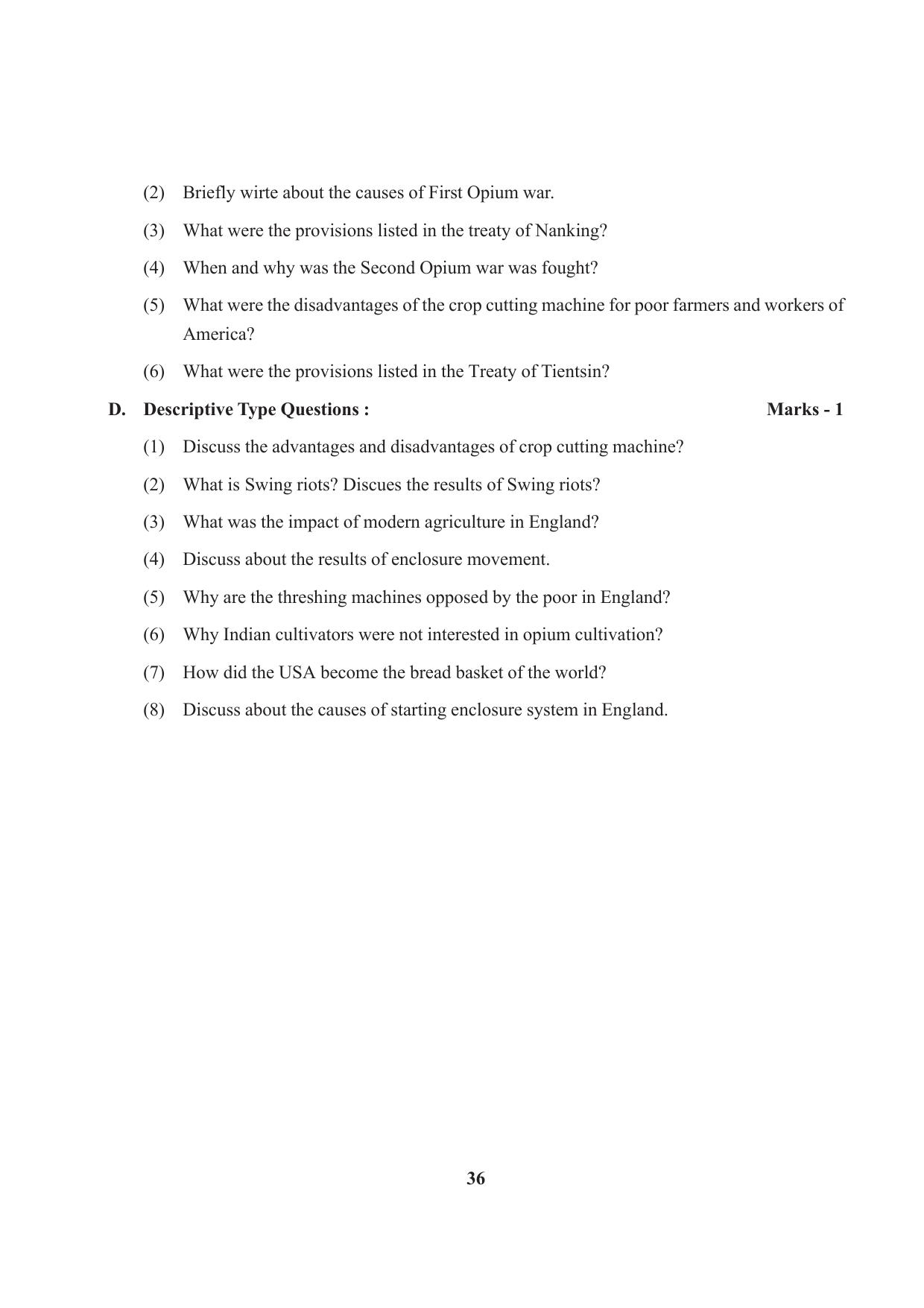 Tripura Board Class 9 Social Science English Version Workbooks - Page 36