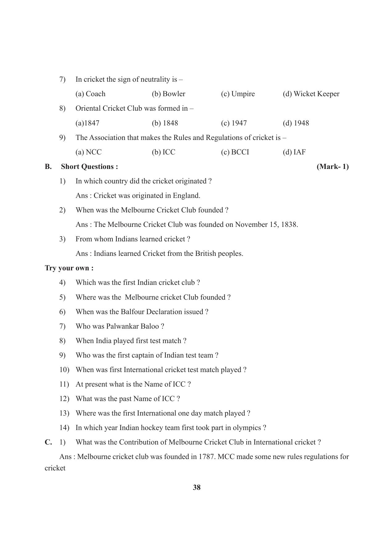 Tripura Board Class 9 Social Science English Version Workbooks - Page 38