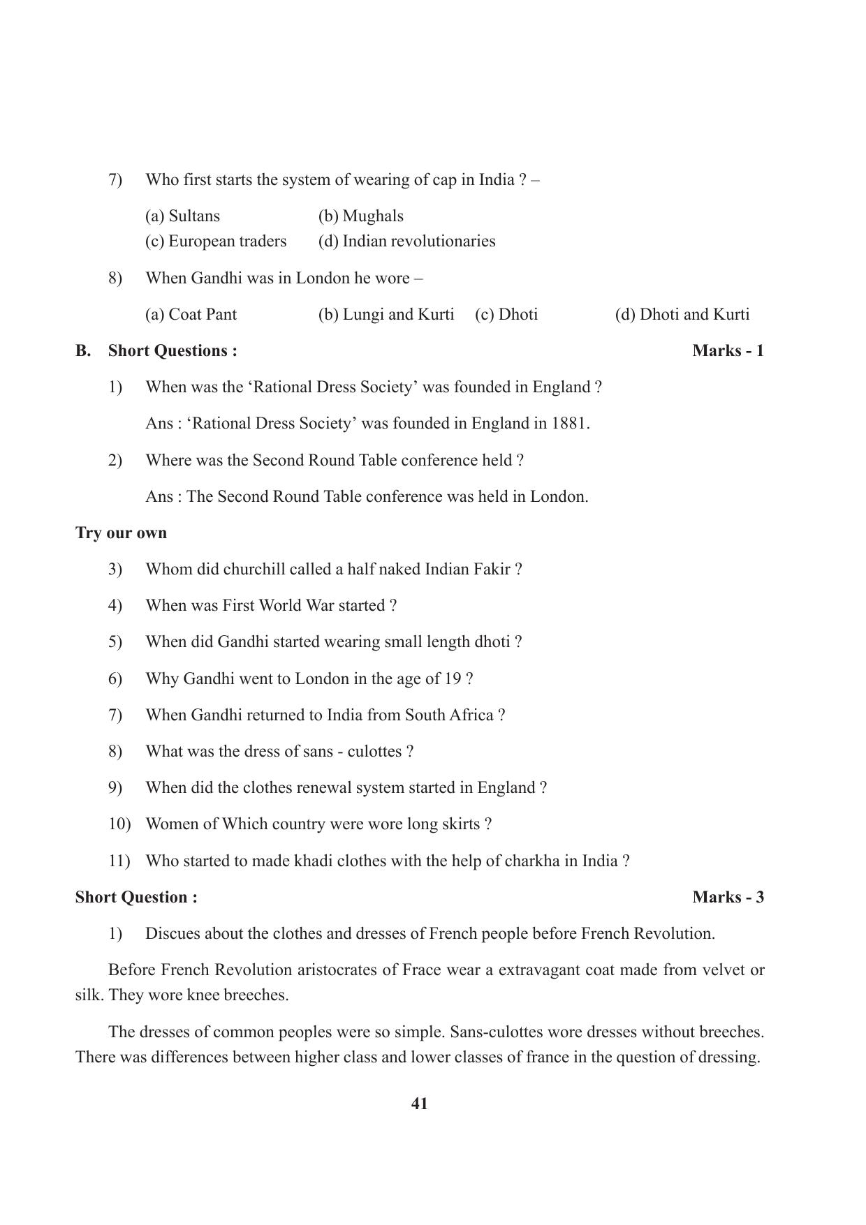 Tripura Board Class 9 Social Science English Version Workbooks - Page 41