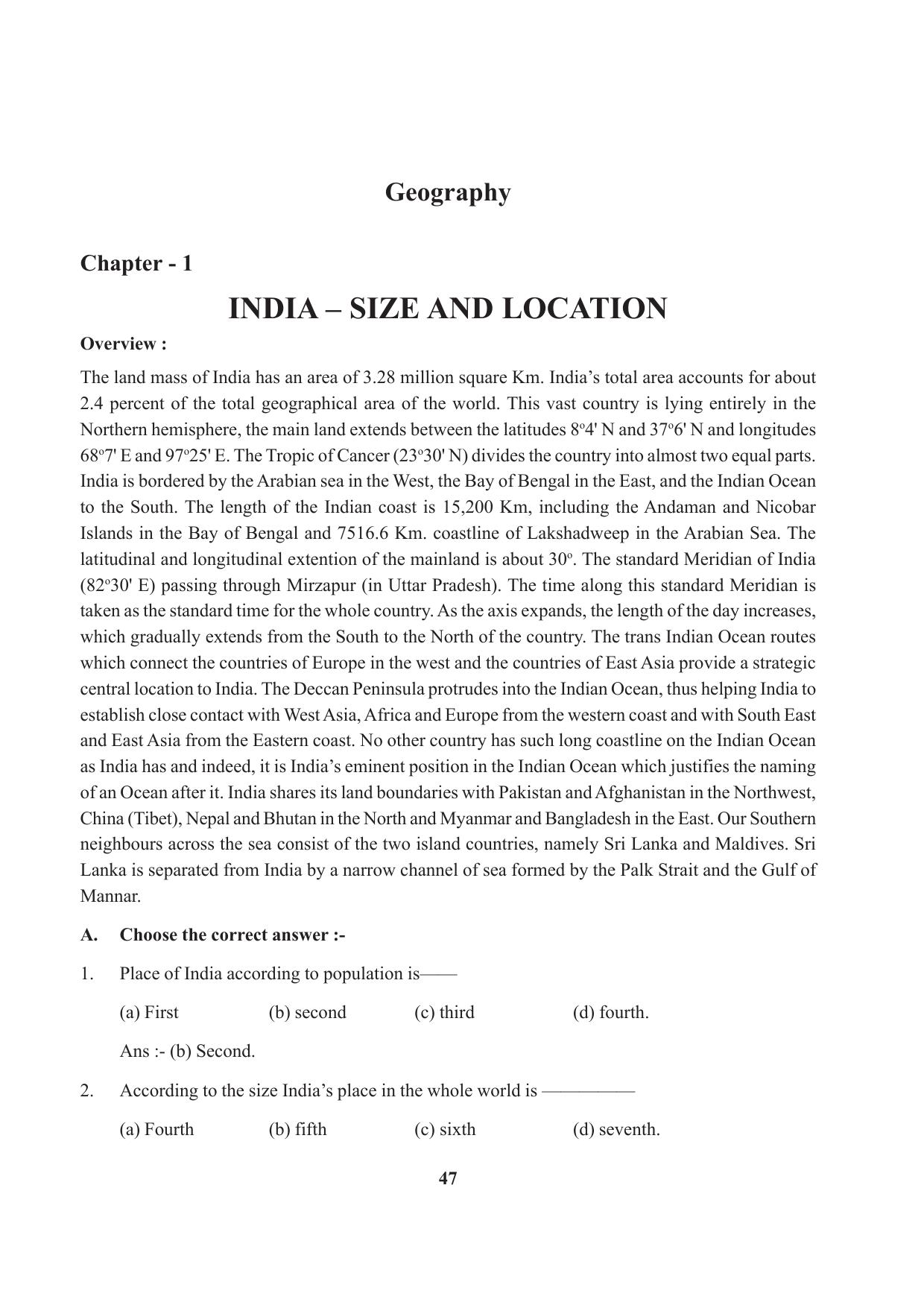 Tripura Board Class 9 Social Science English Version Workbooks - Page 47