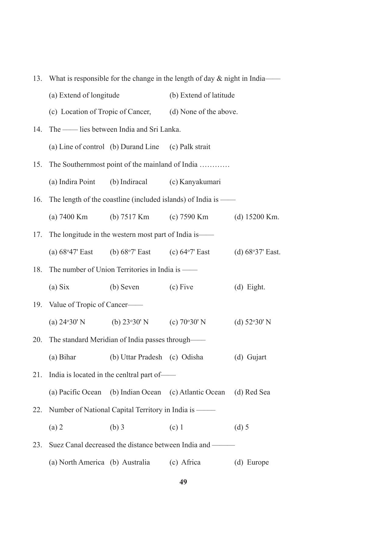 Tripura Board Class 9 Social Science English Version Workbooks - Page 49