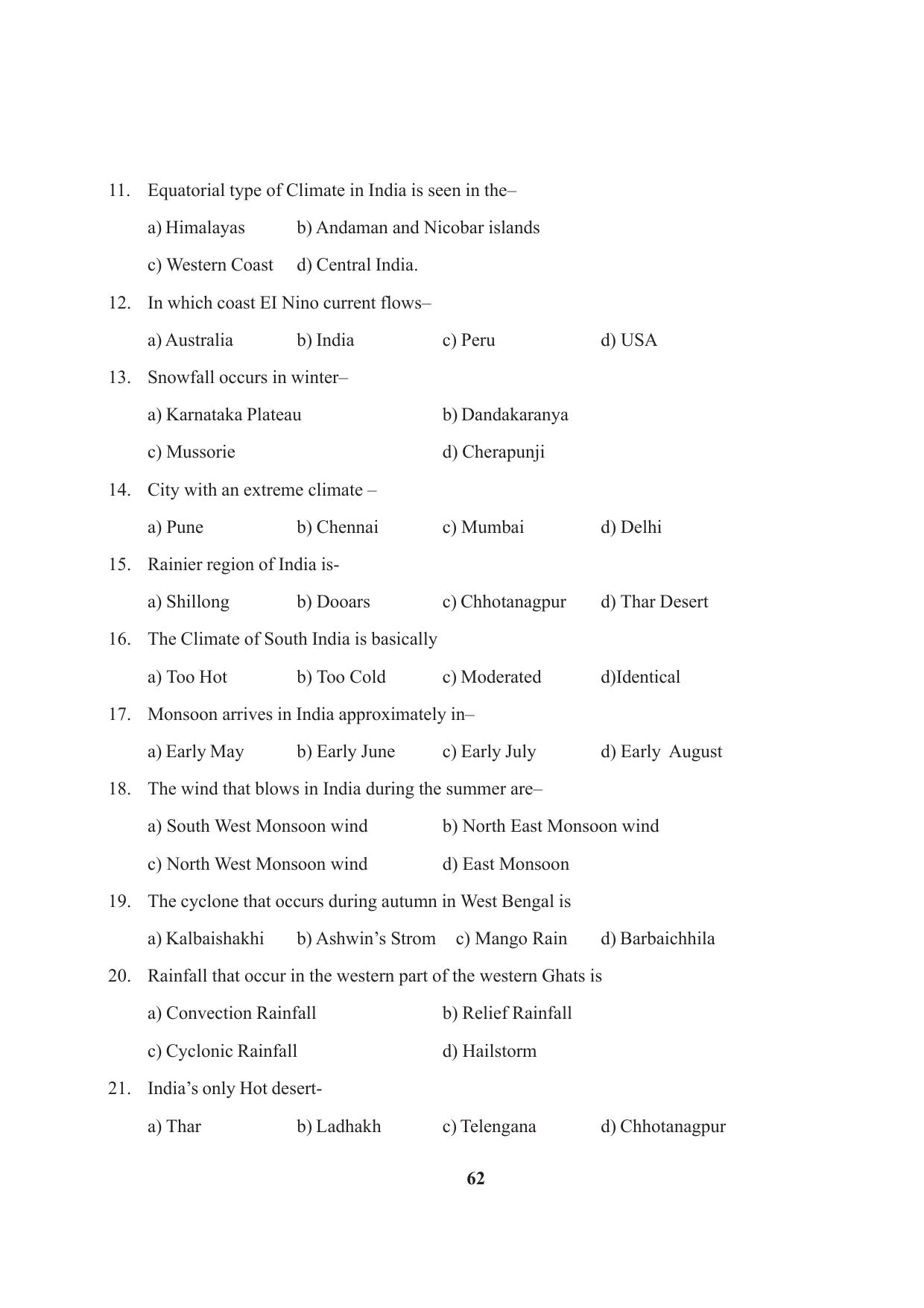Tripura Board Class 9 Social Science English Version Workbooks - Page 62