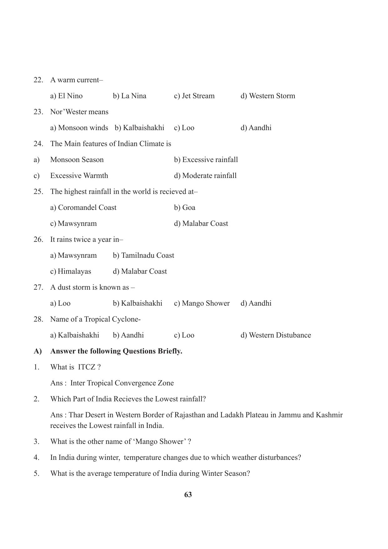 Tripura Board Class 9 Social Science English Version Workbooks - Page 63