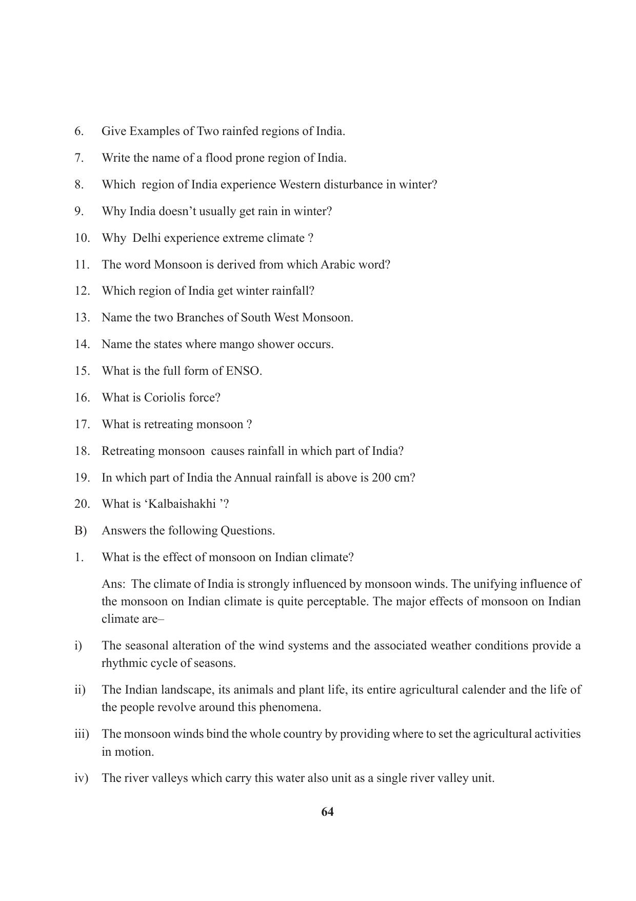 Tripura Board Class 9 Social Science English Version Workbooks - Page 64