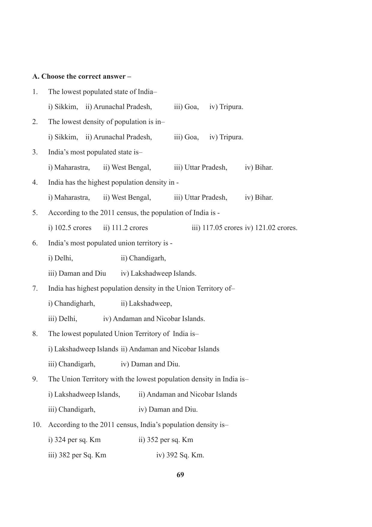 Tripura Board Class 9 Social Science English Version Workbooks - Page 69