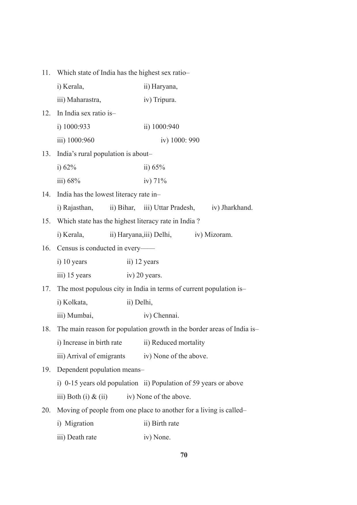 Tripura Board Class 9 Social Science English Version Workbooks - Page 70
