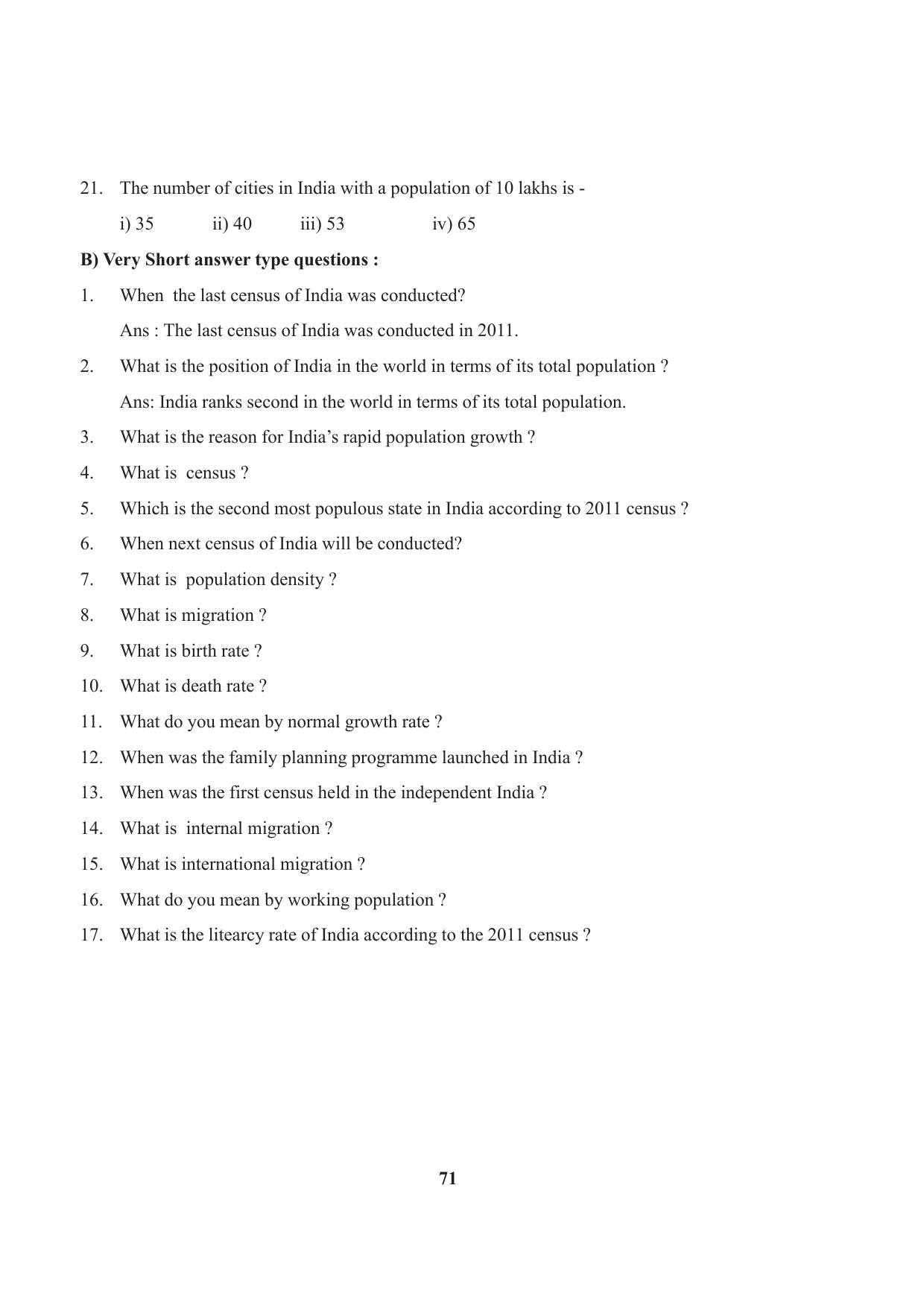 Tripura Board Class 9 Social Science English Version Workbooks - Page 71