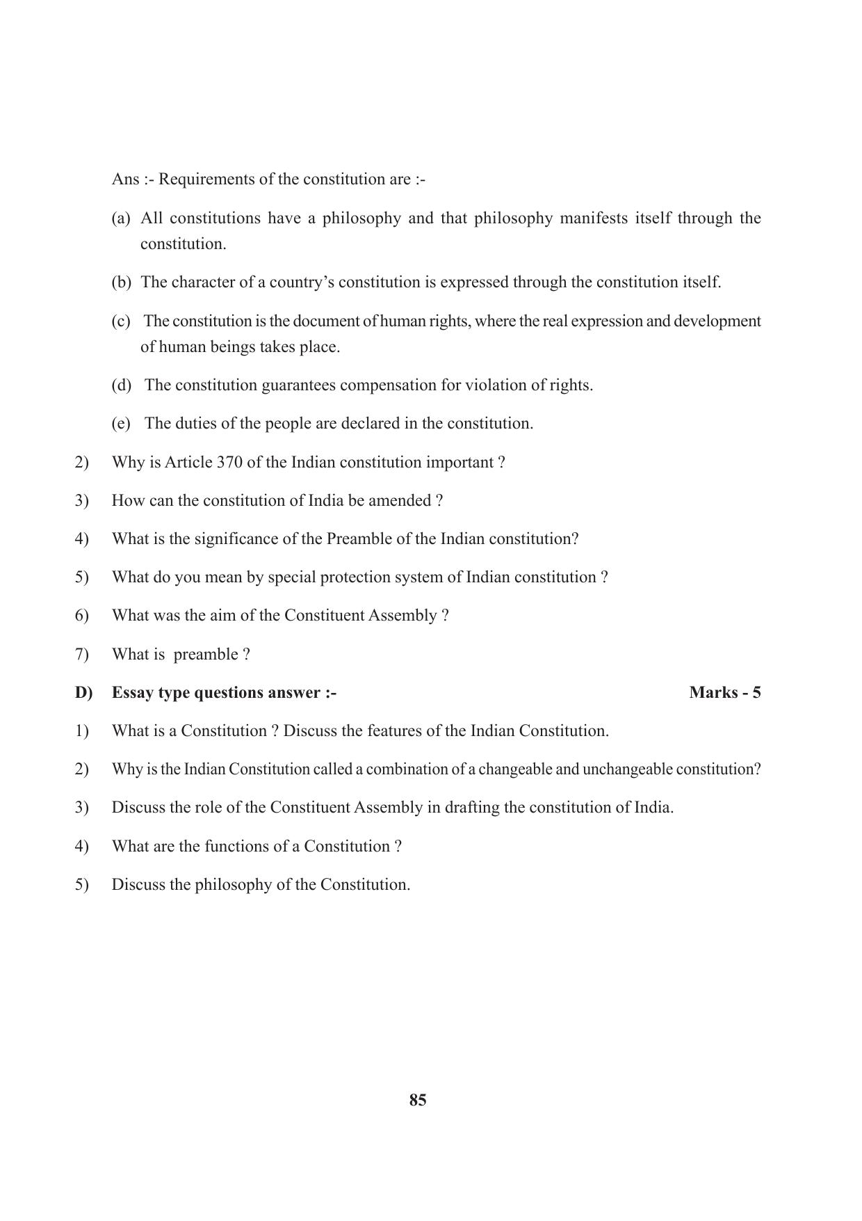 Tripura Board Class 9 Social Science English Version Workbooks - Page 85
