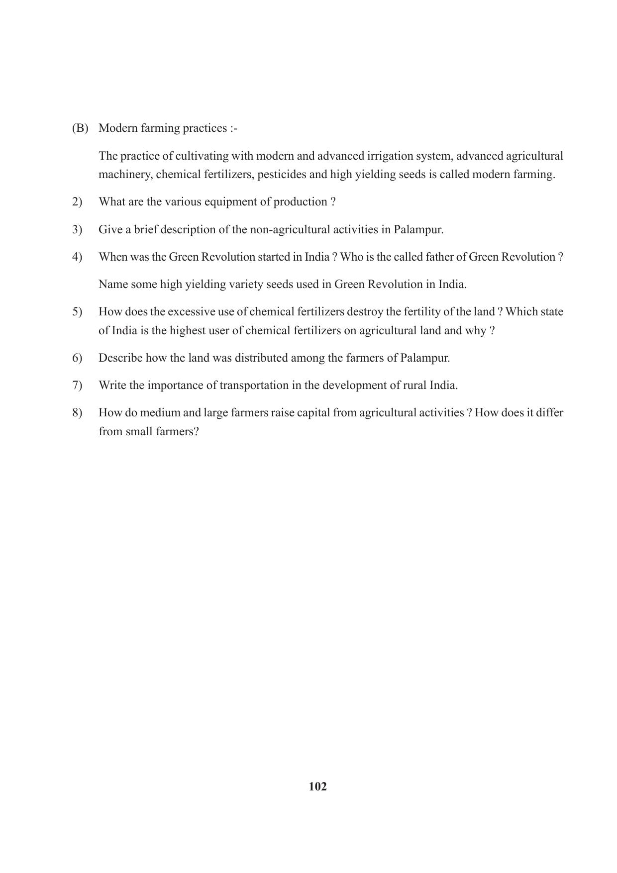 Tripura Board Class 9 Social Science English Version Workbooks - Page 102