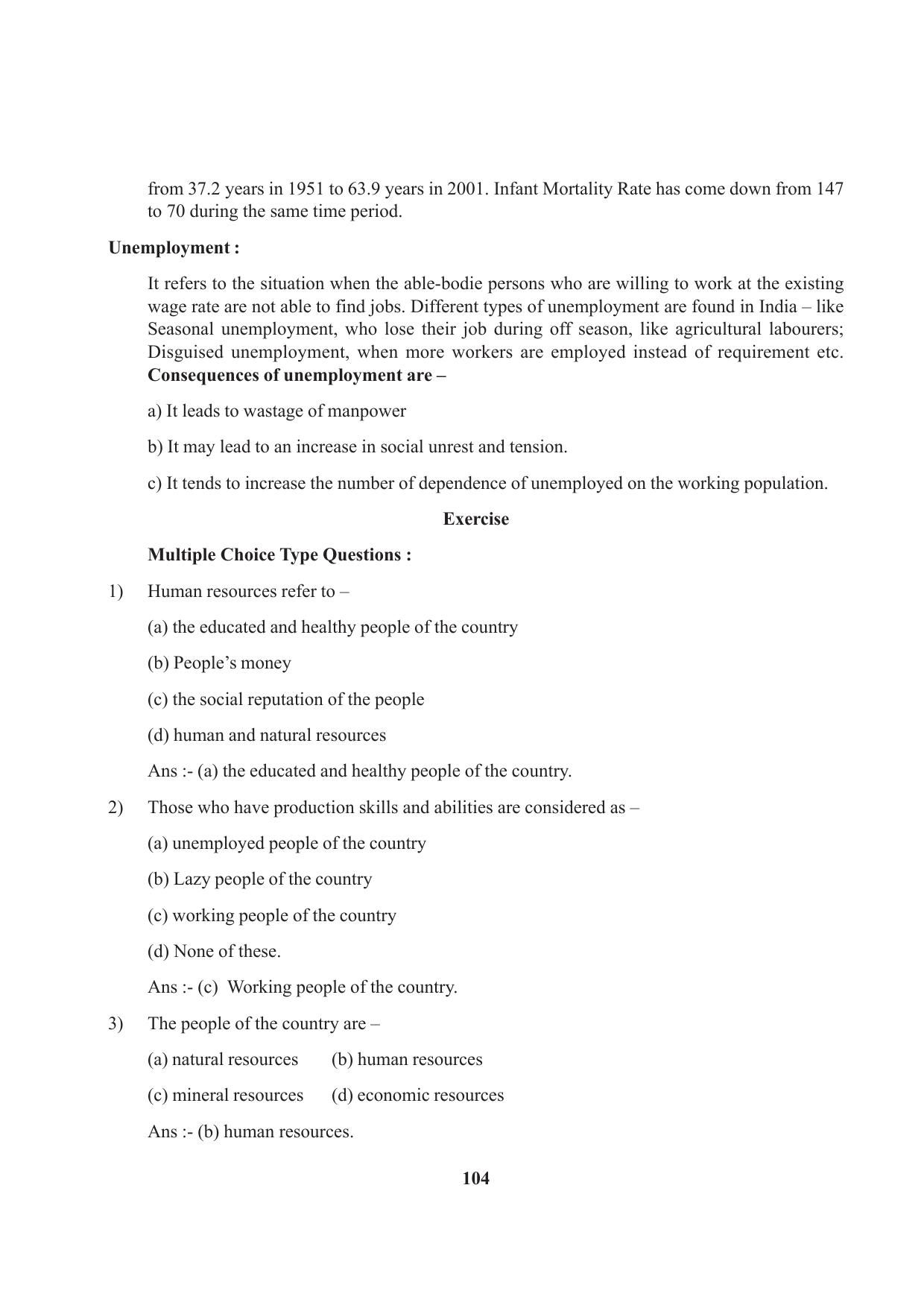 Tripura Board Class 9 Social Science English Version Workbooks - Page 104