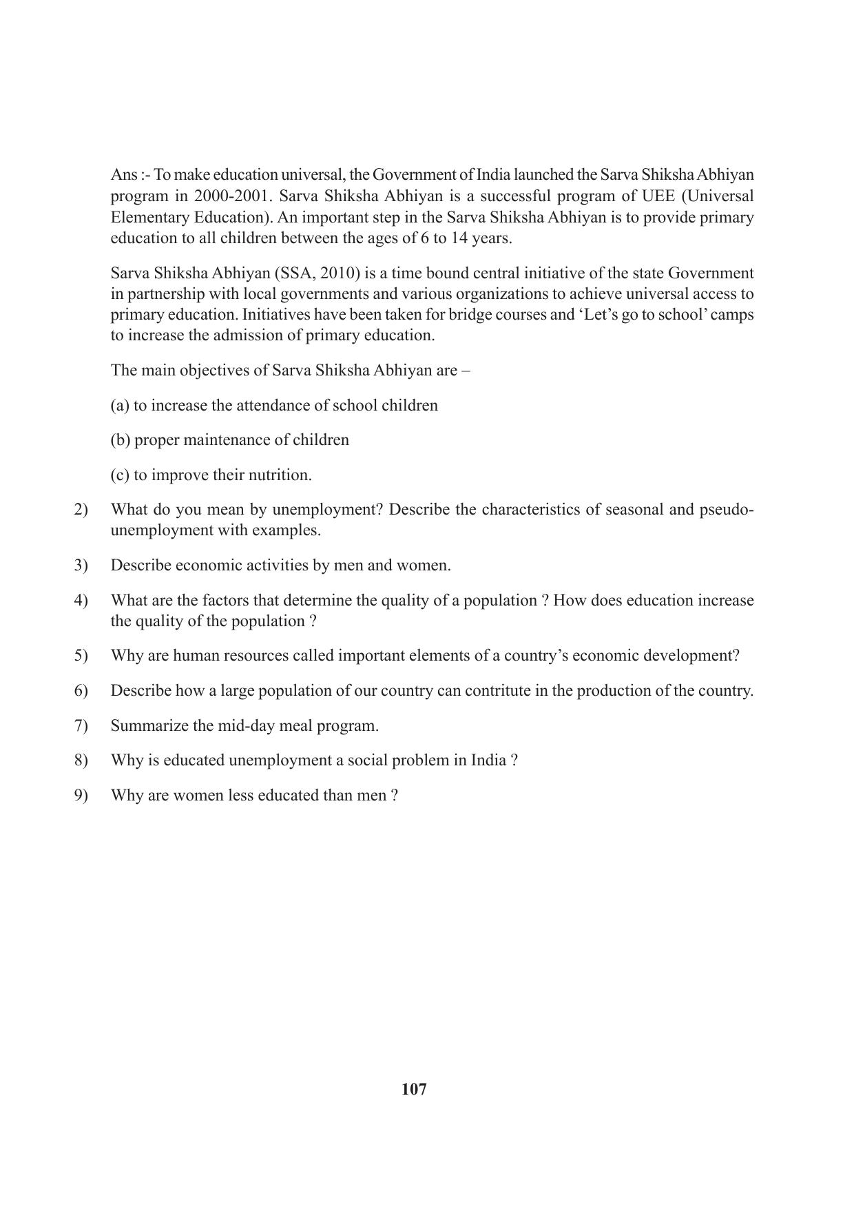 Tripura Board Class 9 Social Science English Version Workbooks - Page 107